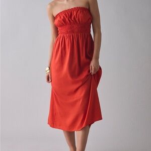 ReMADE By UO EcoVero™ Linen midi dress